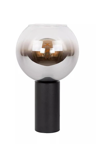 Lampa stołowa MARIUS czarny | szary przydymiony Ø 20cm. E27 Lucide 45502/01/30 | 5411212452283 noxbox lampynox www.lampynox.pl