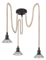 Lampa wisząca sznur pająk Daryl czarny | beż 3xE27 Rabalux 5272 | 5998250352725 noxbox lampynox www.lampynox.pl