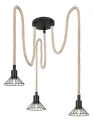 Lampa wisząca sznur pająk Daryl czarny | beż 3xE27 Rabalux 5272 | 5998250352725 noxbox lampynox www.lampynox.pl