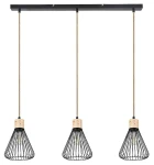 Farfalle czarny | brązowy 3xE27 Lampa wisząca