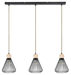 Farfalle czarny | brązowy 3xE27 Lampa wisząca