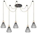 Lampa wisząca sznur pająk Farfalle czarny | brązowy 5xE27 Rabalux 3150 | 5998250331508 noxbox lampynox www.lampynox.pl