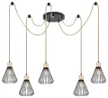 Lampa wisząca sznur pająk Farfalle czarny | brązowy 5xE27 Rabalux 3150 | 5998250331508 noxbox lampynox www.lampynox.pl