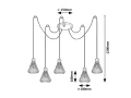 Lampa wisząca sznur pająk Farfalle czarny | brązowy 5xE27 Rabalux 3150 | 5998250331508 noxbox lampynox www.lampynox.pl