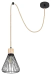Farfalle czarny | brązowy E27 Lampa wisząca sznur