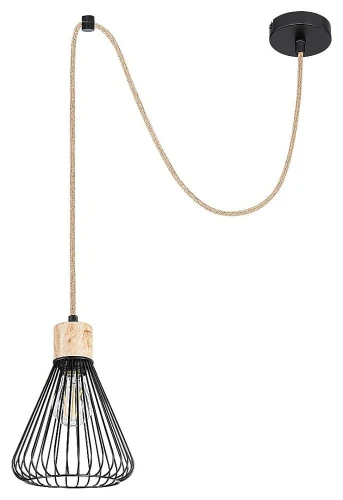 Lampa wisząca sznur Farfalle czarny | brązowy E27 Rabalux 3148 | 5998250331485 noxbox lampynox www.lampynox.pl