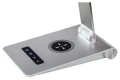 Lampa biurkowa ściemnialna z ładowarką indukcyjną i USB Nilfgard srebrny LED dim. 2800-5000K Rabalux 2029 | 5998250320298 noxbox lampynox www.lampynox.pl
