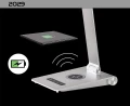 Lampa biurkowa ściemnialna z ładowarką indukcyjną i USB Nilfgard srebrny LED dim. 2800-5000K Rabalux 2029 | 5998250320298 noxbox lampynox www.lampynox.pl