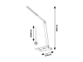 Lampa biurkowa ściemnialna z ładowarką indukcyjną i USB Nilfgard srebrny LED dim. 2800-5000K Rabalux 2029 | 5998250320298 noxbox lampynox www.lampynox.pl