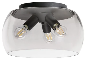 Ursula czarny | szary przydymiony Ø 40cm. 3xE27 Lampa sufitowa