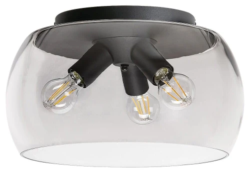 Lampa sufitowa Ursula czarny | szary przydymiony Ø 40cm. 3xE27 Rabalux 3189 | 5998250331898 noxbox lampynox www.lampynox.pl