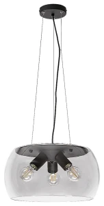 Ursula czarny | szary przydymiony Ø 40cm. 3xE27 Lampa wisząca