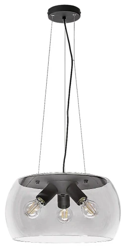 Lampa wisząca Ursula czarny | szary przydymiony Ø 40cm. 3xE27 Rabalux 3190 | 5998250331904 noxbox lampynox www.lampynox.pl