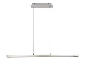 Yordana chrom satyna LED dim. 27W 3000K Lampa wisząca ściemnialna z wbudowanym wyłącznikiem i ściemniaczem