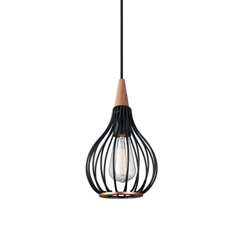 Lampa wisząca Drops czarny | mahoń Ø17cm. E27 halo design 990891 | 5703638990891 noxbox lampynox www.lampynox.pl