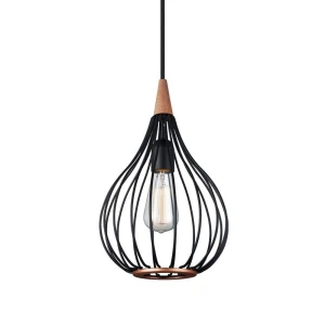 Drops czarny | mahoń Ø23cm. E27 Lampa wisząca