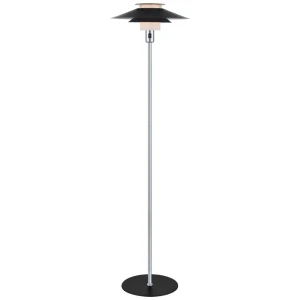 Rivoli czarny | chrom Ø40cm. E27 Lampa podłogowa stojąca