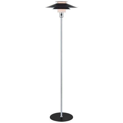 Lampa podłogowa stojąca Rivoli czarny | chrom Ø40cm. E27 halo design 990877 | 5703638990877 noxbox lampynox www.lampynox.pl