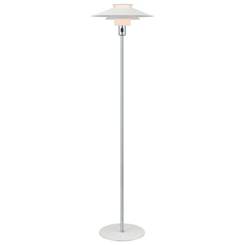 Lampa podłogowa stojąca Rivoli biały | chrom Ø40cm. E27 halo design 990860 | 5703638990860 noxbox lampynox www.lampynox.pl