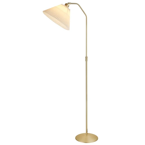 Lampa podłogowa stojąca Berlin szczotkowany mosiądz Ø32cm. E27 regulowana wysokość halo design 107909 | 5703638107909 noxbox lampynox www.lampynox.pl