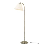 Medina mosiądz | biały Ø33cm. E27 Lampa podłogowa stojąca