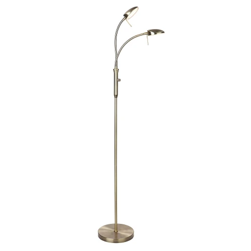 Lampa podłogowa podwójna snake ściemnialna Vegas mosiądz Ø25cm. LED dim. 2x7W 3000K halo design 716029 | 5705639716029 noxbox lampynox www.lampynox.pl