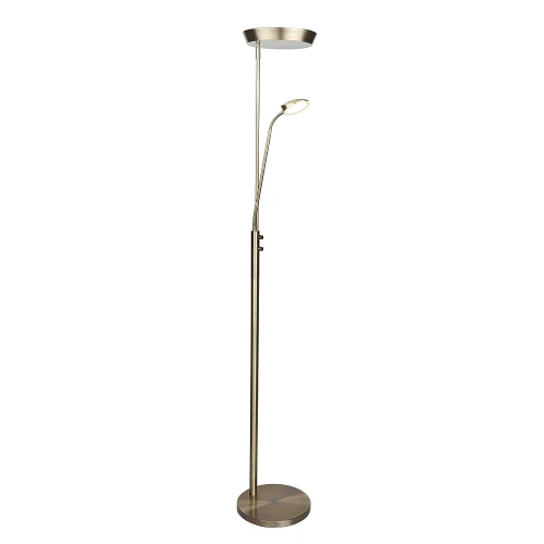 Lampa podłogowa podwójna snake ściemnialna Vegas mosiądz Ø40cm. LED dim. 20W + 5W 3000K halo design 716104 | 5705639716104 noxbox lampynox www.lampynox.pl