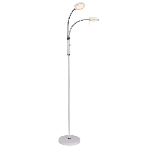 Lampa podłogowa podwójna snake ściemnialna Vegas biały | chrom Ø25cm. LED dim. 2x7W 3000K halo design 716036 | 5705639716036 noxbox lampynox www.lampynox.pl