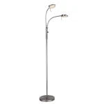 Vegas stalowy Ø25cm. LED dim. 2x7W 3000K Lampa podłogowa podwójna snake ściemnialna