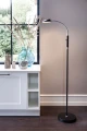 Lampa podłogowa snake ściemnialna Vegas czarny | chrom Ø25cm. LED dim. 7W 3000K halo design 716005 | 5705639716005 noxbox lampynox www.lampynox.pl
