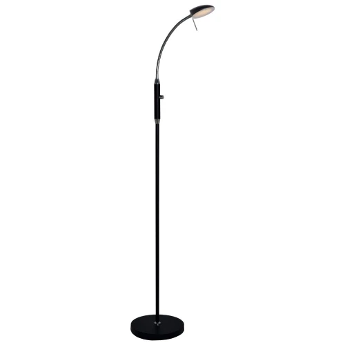 Lampa podłogowa snake ściemnialna Vegas czarny | chrom Ø25cm. LED dim. 7W 3000K halo design 716005 | 5705639716005 noxbox lampynox www.lampynox.pl