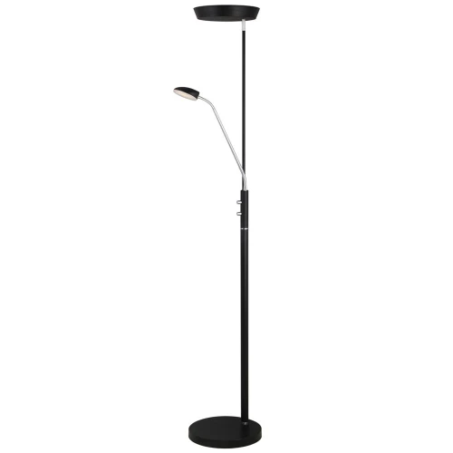 Lampa podłogowa podwójna snake ściemnialna Vegas czarny | chrom Ø40cm. LED dim. 20W + 5W 3000K halo design 716067 | 5705639716067 noxbox lampynox www.lampynox.pl