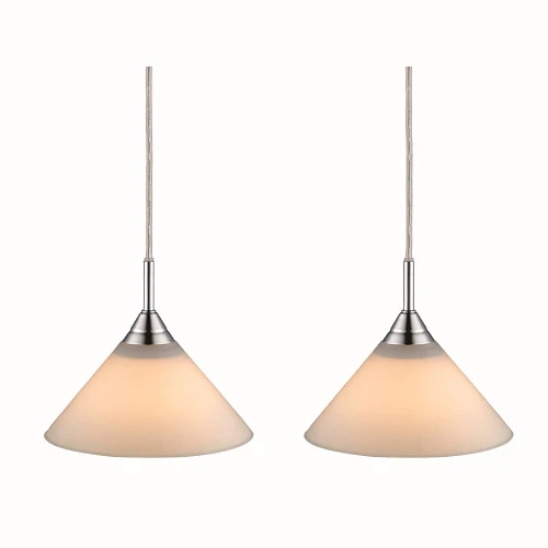 Lampa wisząca podwójna Skomager opal | chrom 2xE14 halo design 730469 | 5705639730469 noxbox lampynox www.lampynox.pl