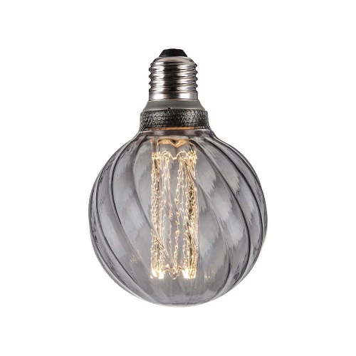 Dekoracyjna żarówka ściemnialna 4,5W Colors Twist LED 3 step dim. 3000K Ø9,5cm. E27 szary przydymiony halo design 936984 | 5705639936984 noxbox lampynox www.lampynox.pl