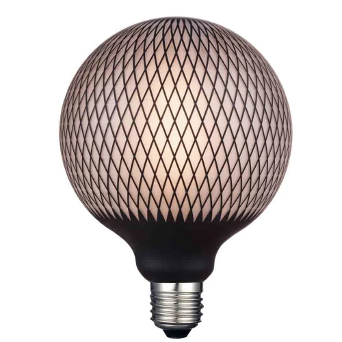 Dekoracyjna żarówka ściemnialna 6W Colors Diamond Print LED 3 step dim. 3000K Ø12,5cm. E27 czarny | biały halo design 936779 | 5705639936779 noxbox lampynox www.lampynox.pl