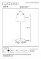 Zewnętrzna lampka stołowa JUSTIN biały LED 2,2W 2700 -3000K IP54 barwa światła zmienna Lucide 27888/04/31 | 5411212271938 noxbox lampynox www.lampynox.pl