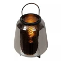 Lampka stołowa SISKA szary przydymiony Ø23 cm. E27 Lucide 45503/01/65 | 5411212452306 noxbox lampynox www.lampynox.pl