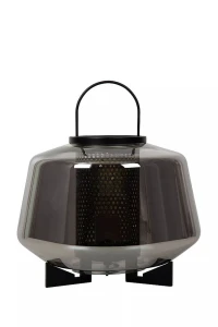 SISKA szary przydymiony Ø30 cm. E27 Lampka stołowa