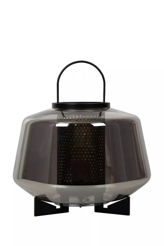 Lampka stołowa SISKA szary przydymiony Ø30 cm. E27 Lucide 45504/01/65 | 5411212452320 noxbox lampynox www.lampynox.pl