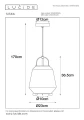 Lampa wisząca SISKA szary przydymiony Ø23 cm. E27 Lucide 45403/01/65 | 5411212452290 noxbox lampynox www.lampynox.pl