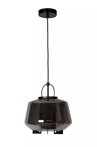 Lampa wisząca SISKA szary przydymiony Ø30 cm. E27 Lucide 45404/01/65 | 5411212452313 noxbox lampynox www.lampynox.pl