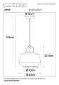 Lampa wisząca SISKA szary przydymiony Ø30 cm. E27 Lucide 45404/01/65 | 5411212452313 noxbox lampynox www.lampynox.pl