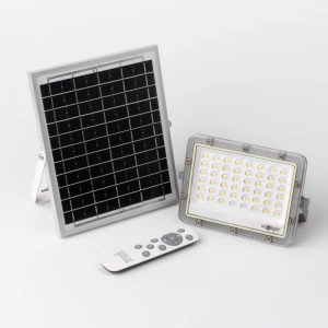 Naświetlacz solarny z czujnikiem zmierzchu LED 50W 4000K IP65 sterowany pilotem
