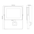 Naświetlacz LED Slim PIR 50W 6500K IP65 czujnik ruchu i zmierzchu ecolight EC79888 | 5901986798880 noxbox lampynox www.lampynox.pl