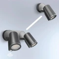 Podwójny regulowany kinkiet zewnętrzny z czujnikami ruchu i zmierzchu sterowany aplikacją Bluetooth DUO Connect antracyt PIR 2xGU10 15W 3000K IP44 Steinel ST058654 | 4007841058654 noxbox lampynox www.lampynox.pl