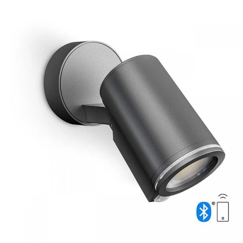 Kinkiet zewnętrzny regulowany z czujnikiem ruchu i zmierzchu ONE Connect antracyt PIR GU10 7W 3000K IP44 Steinel ST058630 | 4007841058630 noxbox lampynox www.lampynox.pl