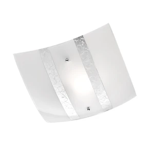 NIKOSIA Srebrna Szklana  2 x E27 Lampa sufitowa 