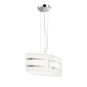NIKOSIA Srebrna Szklana 2 x E27 Lampa wisząca 