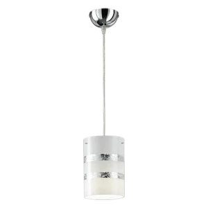 NIKOSIA Srebrna Szklana  E27 Lampa wisząca 