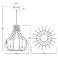 Lampa wisząca WOOD E27 Drewniana Regulowana RL R30253830 |  4017807301915 noxbox lampynox www.lampynox.pl